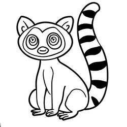 ぬりえ: キツネザル - 無料の印刷可能なぬりえページ