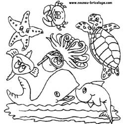 ぬりえページ: 海洋生物 (動物) #22007 - 無料の印刷可能なぬりえページ