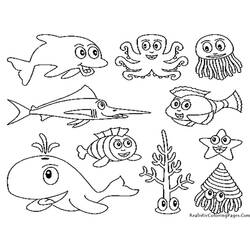 ぬりえページ: 海洋生物 (動物) #22071 - 無料の印刷可能なぬりえページ