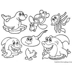 ぬりえページ: 海洋生物 (動物) #22092 - 無料の印刷可能なぬりえページ