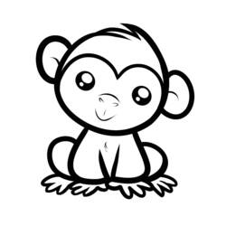 ぬりえ: 猿 - 無料の印刷可能なぬりえページ