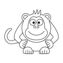 ぬりえページ: 猿 (動物) #14299 - 無料の印刷可能なぬりえページ
