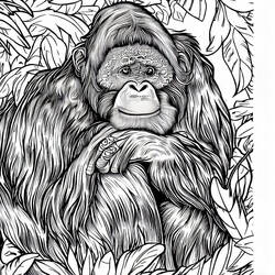 ぬりえ: オランウータン - 無料の印刷可能なぬりえページ