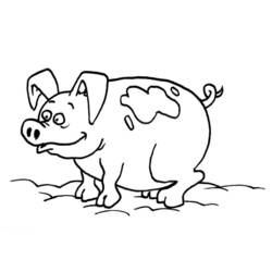 ぬりえページ: 豚 (動物) #3682 - 無料の印刷可能なぬりえページ