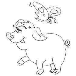 ぬりえページ: 豚 (動物) #3696 - 無料の印刷可能なぬりえページ
