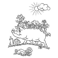 ぬりえページ: 豚肉 (動物) #17629 - 無料の印刷可能なぬりえページ
