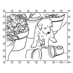 ぬりえページ: 子犬 (動物) #3011 - 無料の印刷可能なぬりえページ