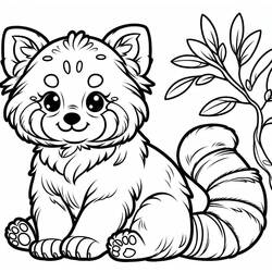 ぬりえ: レッサーパンダ - 無料の印刷可能なぬりえページ