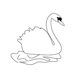 ぬりえページ: 白鳥 (動物) #4996 - 無料の印刷可能なぬりえページ