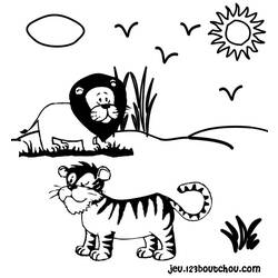 ぬりえページ: 虎 (動物) #13689 - 無料の印刷可能なぬりえページ