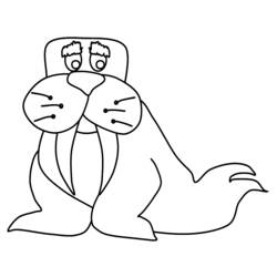 ぬりえページ: セイウチ (動物) #16652 - 無料の印刷可能なぬりえページ