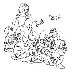 ぬりえページ: 白雪姫と七人のこびと (アニメ映画) #133829 - 無料の印刷可能なぬりえページ