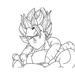 ぬりえ: ドラゴンボールZのゴジータ - 無料の印刷可能なぬりえページ