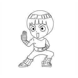 ぬりえ: ロック・リー - 無料の印刷可能なぬりえページ
