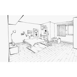 ぬりえページ: ベッドルーム (建物と建築) #66596 - 無料の印刷可能なぬりえページ