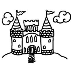 ぬりえページ: 城 (建物と建築) #62033 - 無料の印刷可能なぬりえページ