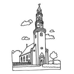 ぬりえページ: 教会 (建物と建築) #64152 - 無料の印刷可能なぬりえページ