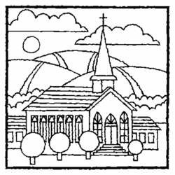 ぬりえページ: 教会 (建物と建築) #64157 - 無料の印刷可能なぬりえページ