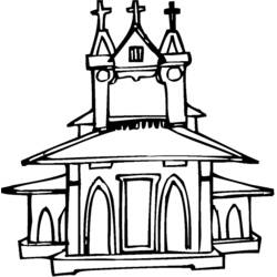 ぬりえページ: 教会 (建物と建築) #64232 - 無料の印刷可能なぬりえページ