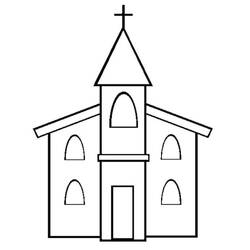 ぬりえ: 教会 - 無料の印刷可能なぬりえページ