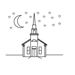 ぬりえページ: 教会 (建物と建築) #64329 - 無料の印刷可能なぬりえページ