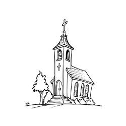 ぬりえページ: 教会 (建物と建築) #64345 - 無料の印刷可能なぬりえページ