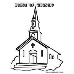 ぬりえページ: 教会 (建物と建築) #64353 - 無料の印刷可能なぬりえページ