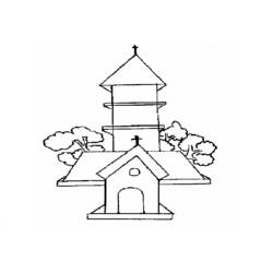 ぬりえページ: 教会 (建物と建築) #64357 - 無料の印刷可能なぬりえページ