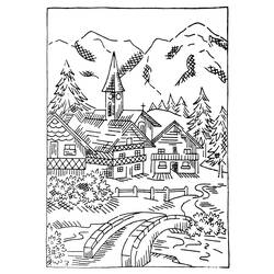 ぬりえページ: コテージ (建物と建築) #169937 - 無料の印刷可能なぬりえページ