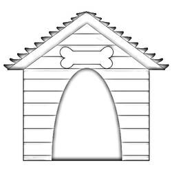 ぬりえページ: 犬小屋 (建物と建築) #62340 - 無料の印刷可能なぬりえページ