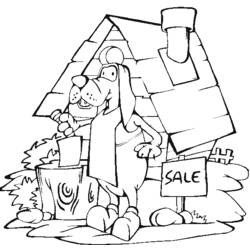 ぬりえページ: 犬小屋 (建物と建築) #62375 - 無料の印刷可能なぬりえページ