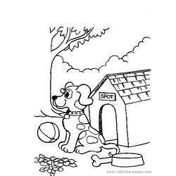 ぬりえページ: 犬小屋 (建物と建築) #62423 - 無料の印刷可能なぬりえページ