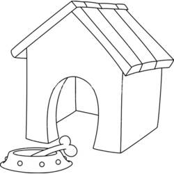 ぬりえ: 犬小屋 - 無料の印刷可能なぬりえページ