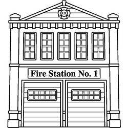 ぬりえページ: 消防署 (建物と建築) #68476 - 無料の印刷可能なぬりえページ