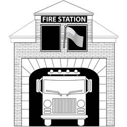 ぬりえページ: 消防署 (建物と建築) #68595 - 無料の印刷可能なぬりえページ