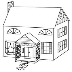 ぬりえページ: 家 (建物と建築) #64657 - 無料の印刷可能なぬりえページ