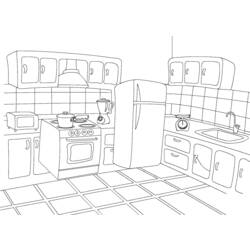 ぬりえページ: キッチン (建物と建築) #63517 - 無料の印刷可能なぬりえページ