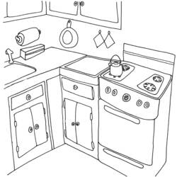ぬりえページ: キッチン (建物と建築) #63518 - 無料の印刷可能なぬりえページ