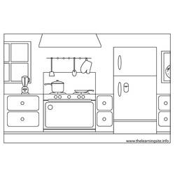 ぬりえページ: キッチン (建物と建築) #63520 - 無料の印刷可能なぬりえページ