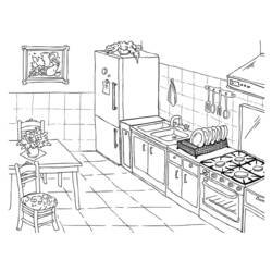 ぬりえページ: キッチン (建物と建築) #63534 - 無料の印刷可能なぬりえページ