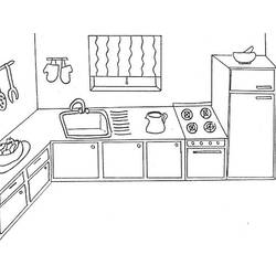 ぬりえ: キッチン - 無料の印刷可能なぬりえページ
