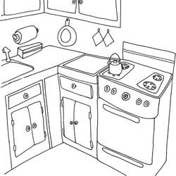 ぬりえページ: キッチン (建物と建築) #63635 - 無料の印刷可能なぬりえページ