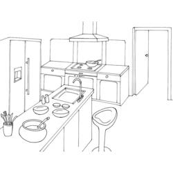 ぬりえページ: キッチン (建物と建築) #63639 - 無料の印刷可能なぬりえページ