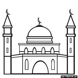 ぬりえページ: モスク (建物と建築) #64510 - 無料の印刷可能なぬりえページ