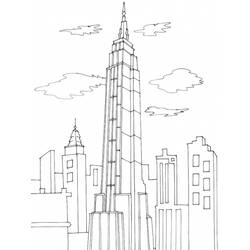 ぬりえページ: 超高層ビル (建物と建築) #65549 - 無料の印刷可能なぬりえページ