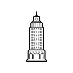 ぬりえページ: 超高層ビル (建物と建築) #65552 - 無料の印刷可能なぬりえページ