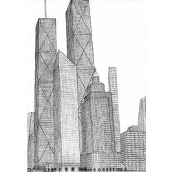 ぬりえページ: 超高層ビル (建物と建築) #65905 - 無料の印刷可能なぬりえページ