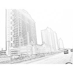 ぬりえページ: 超高層ビル (建物と建築) #65975 - 無料の印刷可能なぬりえページ