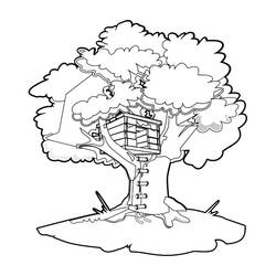 ぬりえページ: 樹上の家 (建物と建築) #65992 - 無料の印刷可能なぬりえページ