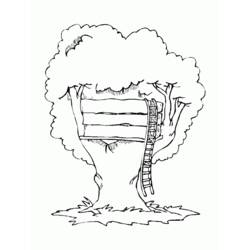 ぬりえページ: 樹上の家 (建物と建築) #66026 - 無料の印刷可能なぬりえページ